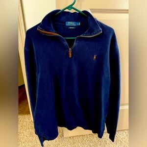 Ralph Lauren Quarter-Zip Pullover. Size Large. Color Spring Navy Heather.
